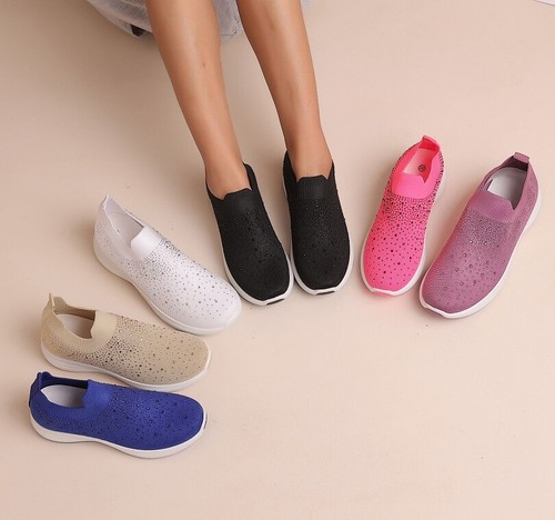 Damen slip sneakers glitzer - on,
